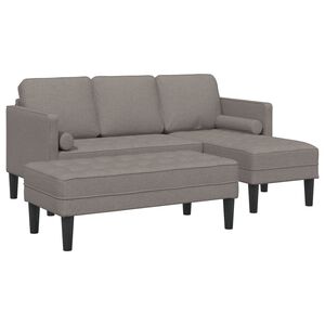 vidaXL Sofa Set mit Kissen 2 pcs Taupe Polyester