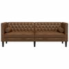 vidaXL Chesterfield-Sofa 3-Sitzer Braun Kunstleder in Wildleder-Optik