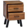 vidaXL Nachttisch mit Schubladen Natur 40 x 35 x 55 cm Massivholz Teak