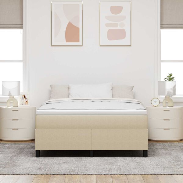vidaXL Plattformbettgestell Grau-Gr&uuml;n 140 x 200 cm Stoff