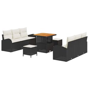 vidaXL Garten-Sofa-Set 9 stk. 8-Sitzer Schwarz