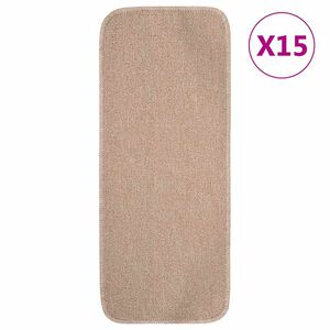 vidaXL Antirutsch Stufenmatten 15 Stk. 60x25 cm Beige Rechteckig