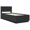 vidaXL Bettrahmen mit Kopfteil Schwarz 90 x 200 cm Holzwerkstoff