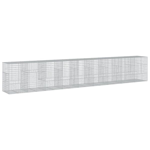 vidaXL Gabione mit Deckel 900x100x150 cm Verzinktes Eisen