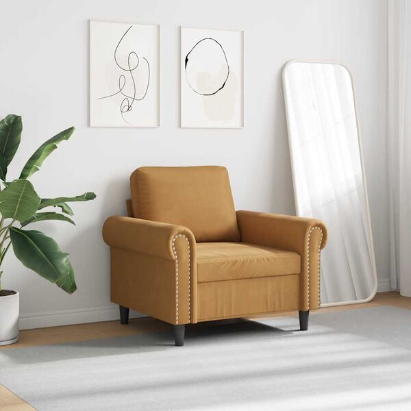 vidaXL Sessel Braun 60 cm Samt