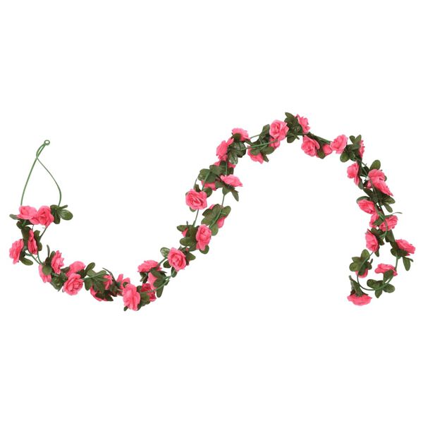 vidaXL Blumengirlanden Blumen 6 Stk. Rosa 240 cm