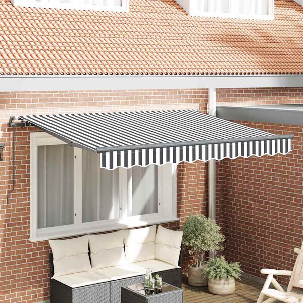 vidaXL Einziehbare Markise Anthrazit 350 x 200 cm Stoff