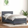 vidaXL Boxspringbett mit Matratze & LED Dunkelgrau 90x210 cm Samt