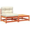 vidaXL Gartensofa ohne Armlehnen mit Kissen und Hocker