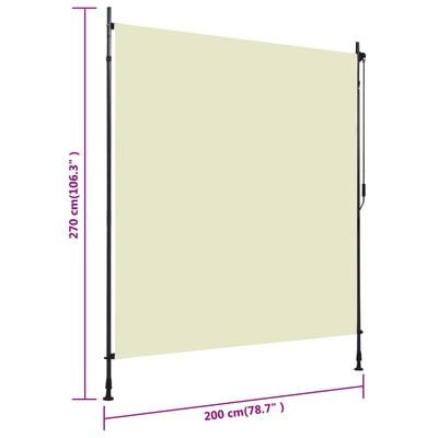 vidaXL Außenrollo 200 x 270 cm Creme