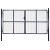 vidaXL Maschen-Gartentor verzinkter Stahl 300 x 200 cm Grau