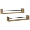 vidaXL Wandregal Wandmontiert 2 pcs Artisan-Eiche 80 x 16 x 14 cm
