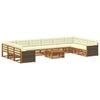 vidaXL Sofagarnituren 11 stk. Natur und Creme Massivholz Akazie