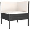 vidaXL 2-tlg. Garten-Lounge-Set mit Auflagen Poly Rattan Schwarz