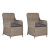 vidaXL Gartenst&uuml;hle mit Polstern 2 Stk. Poly Rattan Braun