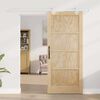 vidaXL Schiebet&uuml;r Braun 86 x 198,5 cm Massives Kiefernholz