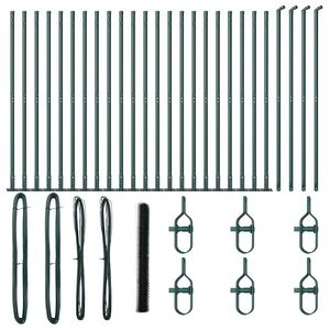 vidaXL Sechseckzaun mit Betonsockel 50 x 1,5 m PVC-beschichteter Stahl
