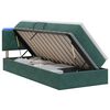 vidaXL LED-Speicherbett mit Matratze Dunkelgr&uuml;n 100 x 200 cm Samt