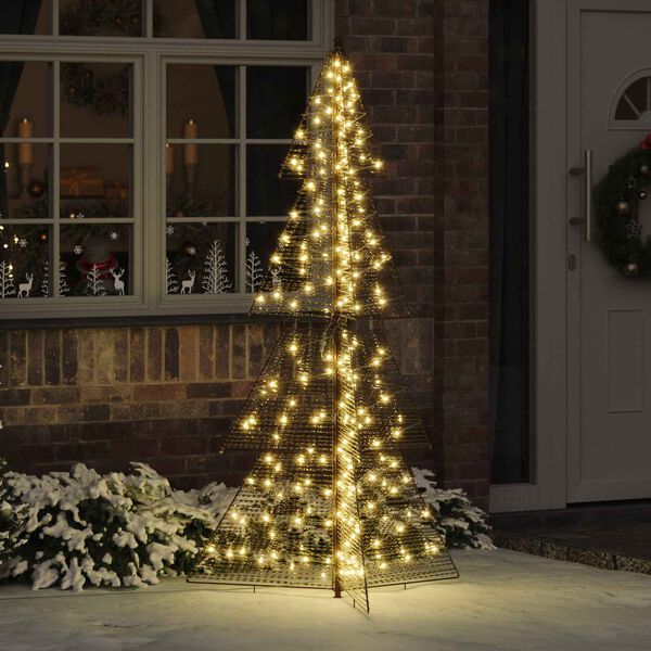 vidaXL Weihnachtsbaum mit 240 LEDs Warmes Wei&szlig; 180 cm PET