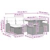 vidaXL Garten-Sofa-Set mit Kissen mit Speicher 7 pcs Grau Poly Rattan