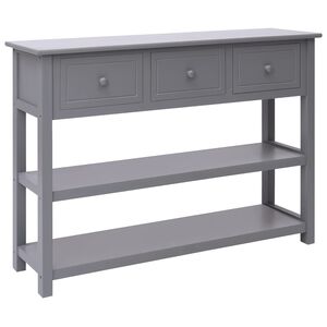vidaXL Sideboard Grau 108x30x76 cm Massivholz Paulownia