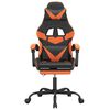 vidaXL Gaming-Stuhl mit Fu&szlig;st&uuml;tze Drehbar Schwarz & Orange Kunstleder