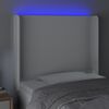 vidaXL LED Kopfteil Wei&szlig; 103x16x118/128 cm Kunstleder