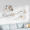 vidaXL Schweberegale 4 Stk. Hochglanz-Wei&szlig; 120x23,5x3,8 cm MDF