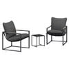 vidaXL Gartensofa-set 3 Stk. Schwarz und Anthrazit Stahl