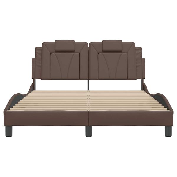 vidaXL Bettgestell "Viana" ohne Matratze Braun 140x190 cm Kunstleder
