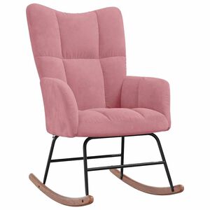 vidaXL Schaukelstuhl Samt Rosa