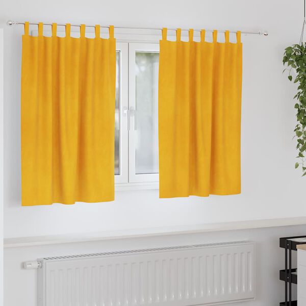 vidaXL Verdunkelungsvorh&auml;nge 2 pcs Senfgelb 140 x 140 cm Samt