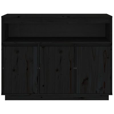 vidaXL Sideboard Schwarz 104,5x34x80 cm Massivholz Kiefer