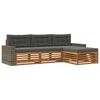vidaXL Outdoor-Sofagarnitur 4 stk. Natur und Anthrazit Polyester