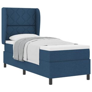 vidaXL Boxspringbett mit Kopfteil Blau 80 x 200 cm Stoff