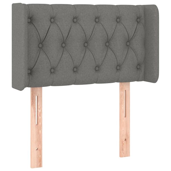 vidaXL Kopfteil mit Ohren Dunkelgrau 83x16x78/88 cm Stoff