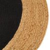 vidaXL Teppich Geflochten Schwarz & Natur 150 cm Jute & Baumwolle Rund
