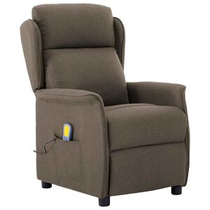vidaXL Massagesessel mit Kissen Taupe 93,5 x 67,5 x 101,5 cm Stoff