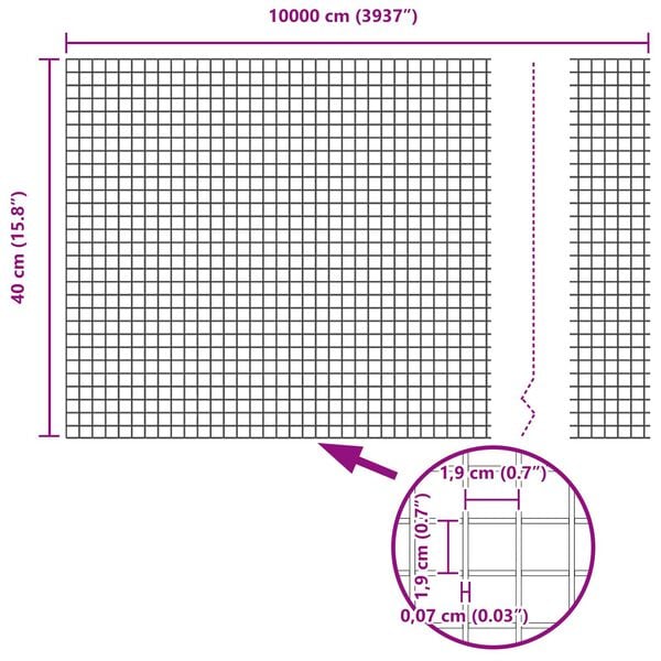 vidaXL Geschwei&szlig;ter Drahtzaun Silber 0,4 x 100 m