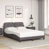 vidaXL Bettgestell ohne Matratze "Zadar" Grau 140x190 cm Kunstleder