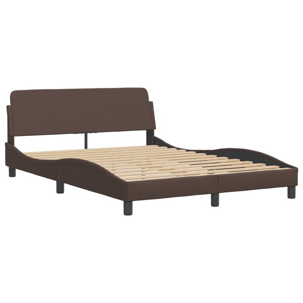 vidaXL Bett "Viana" mit Matratze Braun 140x190 cm Kunstleder