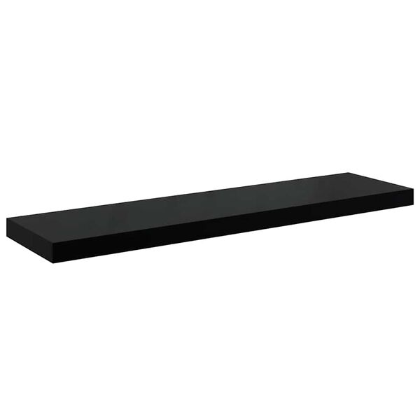 vidaXL Schweberegal Hochglanz-Schwarz 90x23,5x3,8 cm MDF