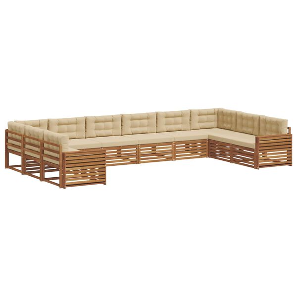 vidaXL Sofagarnituren 7 pcs Natur und Beige Massivholz Akazie