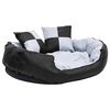 vidaXL Wendbares & waschbares Hundekissen Grau und Schwarz 85x70x20 cm