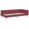 vidaXL Eckbettgestell mit Kopfteil Weinrot 90 x 200 cm Stoff