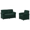 vidaXL Sofa Set 2 stk. Dunkelgr&uuml;n Samt