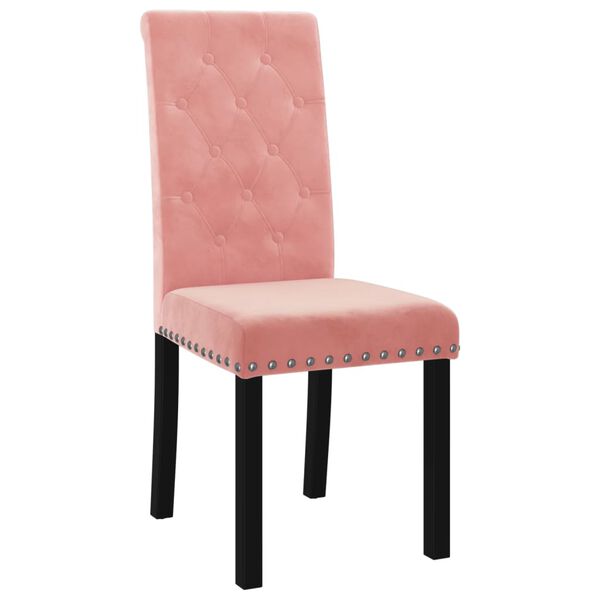 vidaXL Esszimmerst&uuml;hle 4 Stk. Rosa Samt