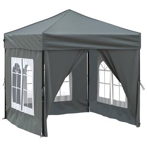 vidaXL Partyzelt Faltbar mit Seitenw&auml;nden Anthrazit 2x2 m