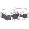 vidaXL 11-tlg. Garten-Sofagarnitur mit Kissen Schwarz Poly Rattan