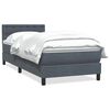 vidaXL Boxspringbett mit Matratze Dunkelgrau 100x220 cm Samt